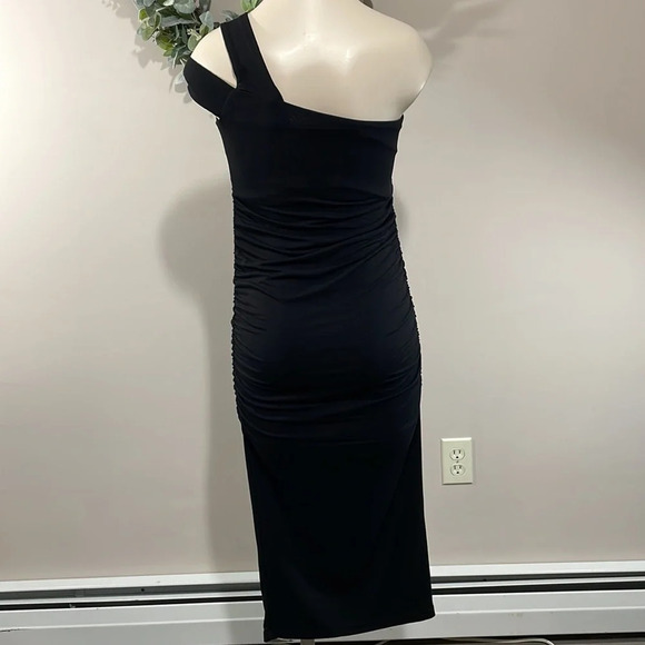 NWOT Isabella Oliver Brunswick Black Maternity Dress Ruched  One Shoulde… - Picture 8 of 16
